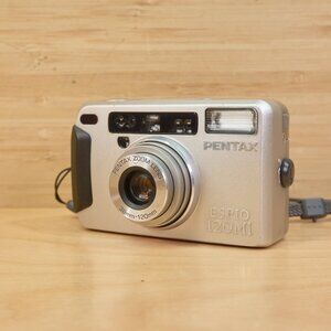 Pentax ESPIO 120Mi Silver / 35mm Point and Shoot Film Camera / Tested & Working